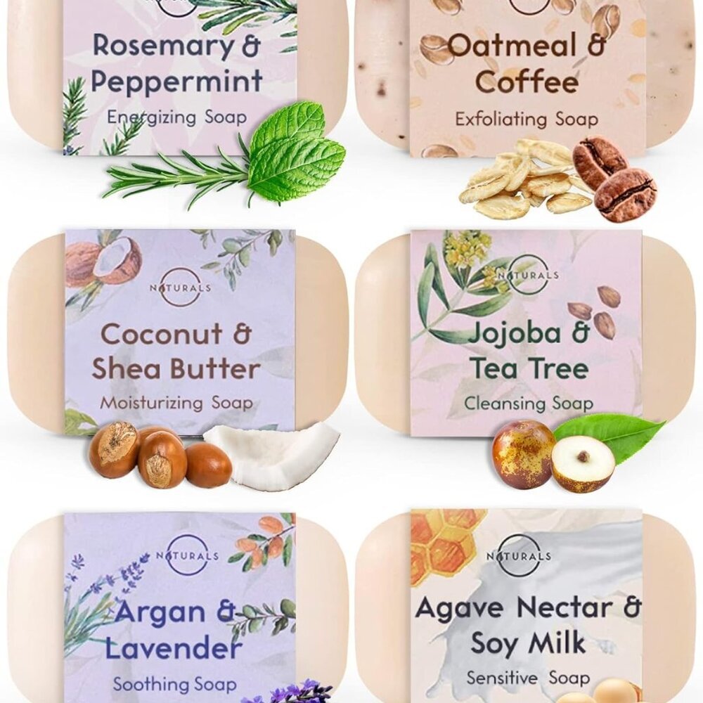 100% Natural Bar Soap - Gift Set - Organic Ingredients & Essential Oils - Spa Gi